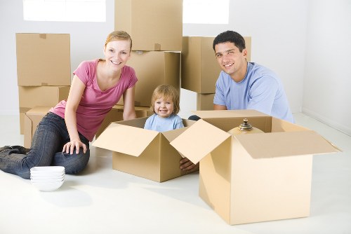 Packing materials and moving boxes prepared for a Roehampton home move
