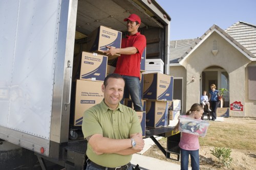 Mixed furniture and boxes prepared for a self storage quote