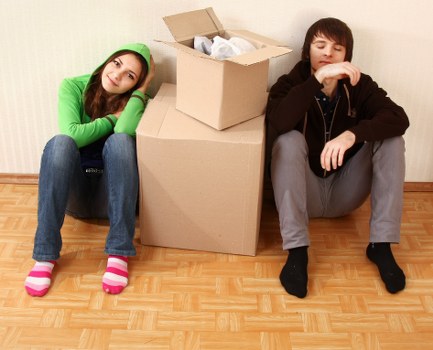 Packed boxes and suitcases prepared for student storage near Roehampton